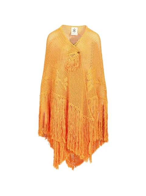 Chiara Is fringe-trimmed open-knit scarf