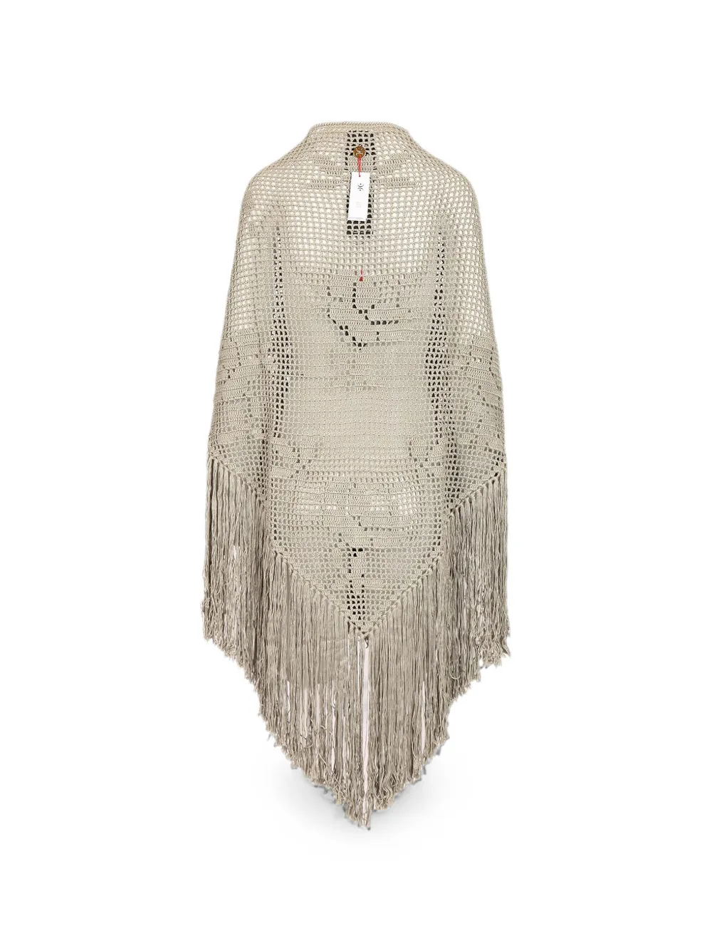 Chiara Is Gebreide sjaal met franje afwerking Beige