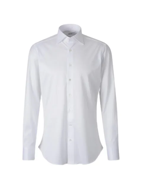 Fray spread-collar button-down shirt