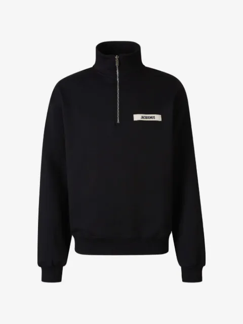 Jacquemus logo-patch quarter-zip sweater