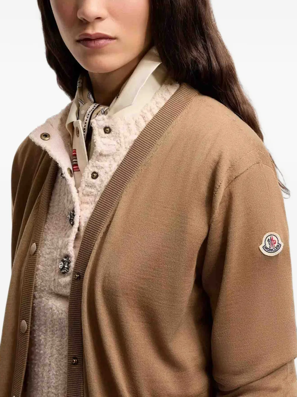 Moncler Vest met logopatch Beige