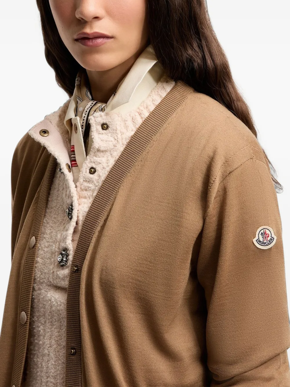 Moncler Vest met logopatch Beige