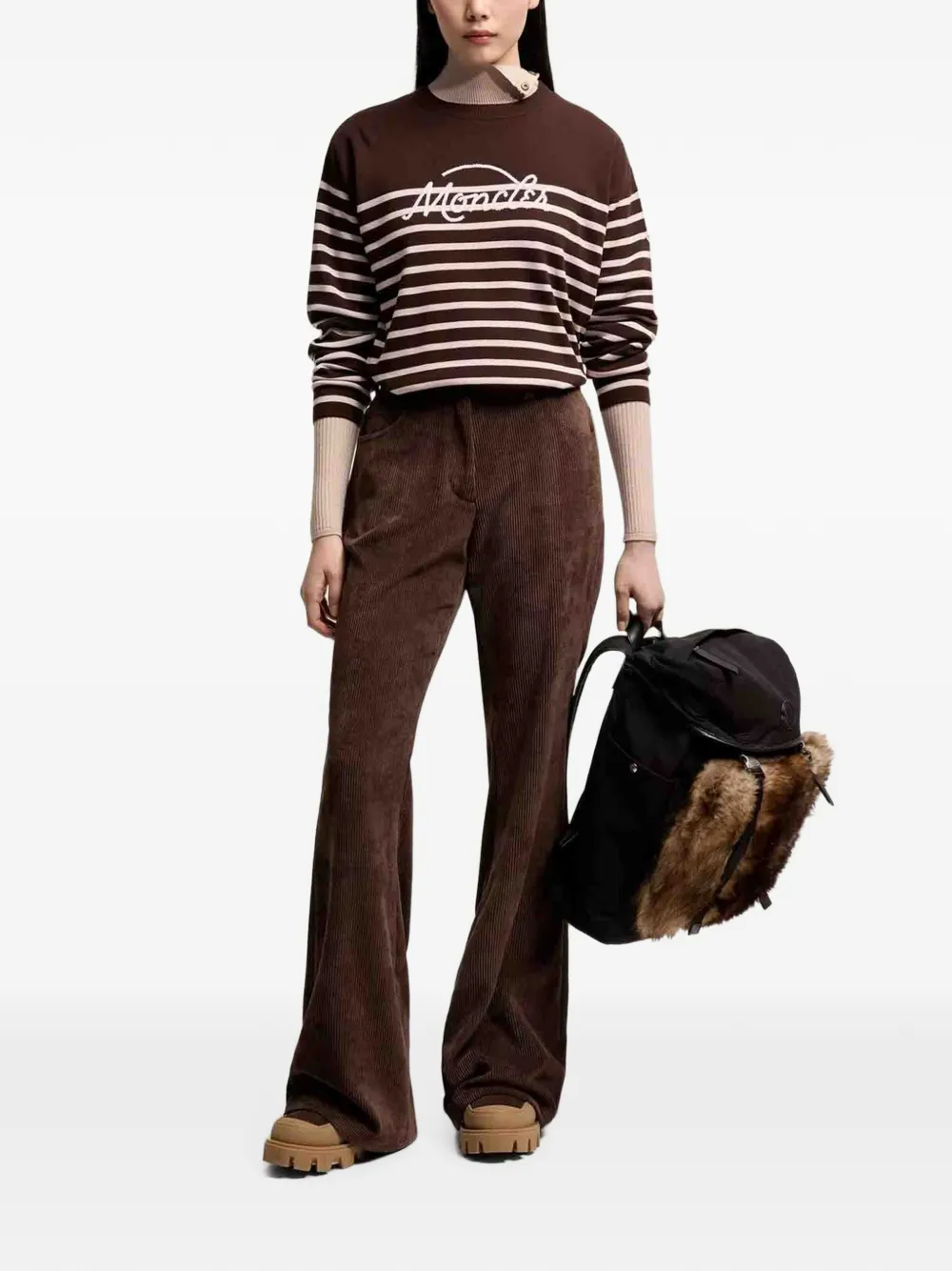 Moncler Gestreepte trui Bruin