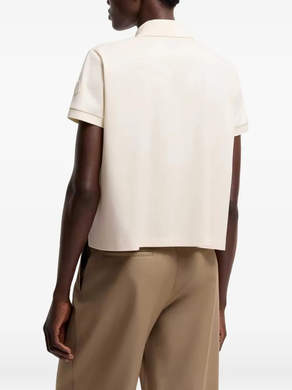 Moncler Poloshirt met logopatch Beige
