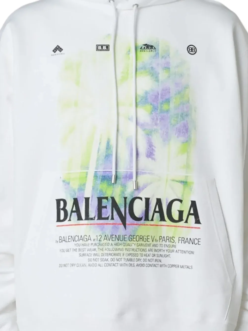 Balenciaga Hoodie met print Wit