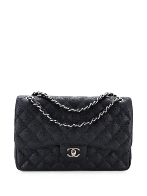 CHANEL Pre-Owned bolso de hombro Clásico de cuero caviar con diseño acolchado y solapa doble