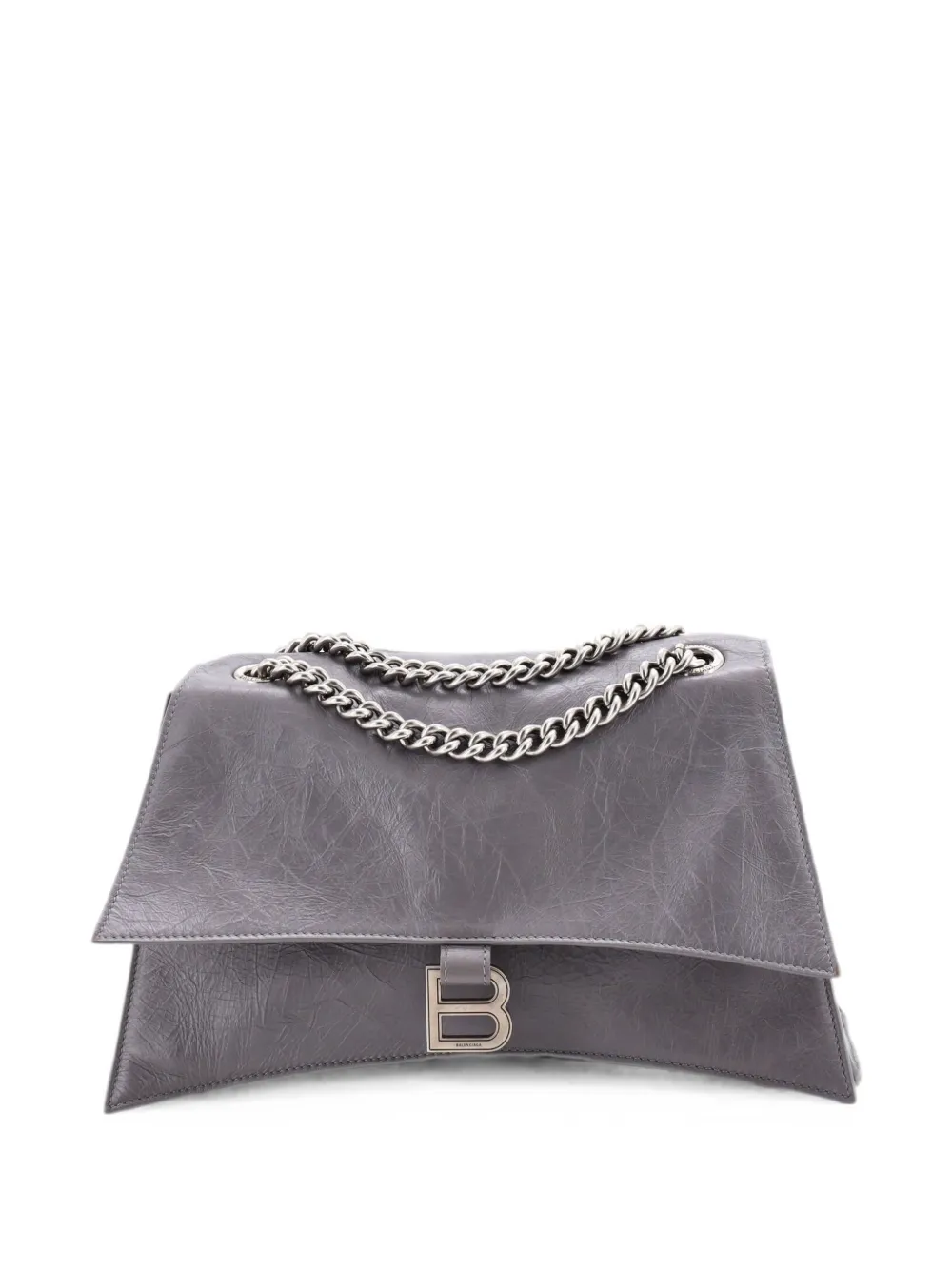 Balenciaga Pre-Owned Crush Chain Flap Bag Leather Medium shoulder bag - Grigio