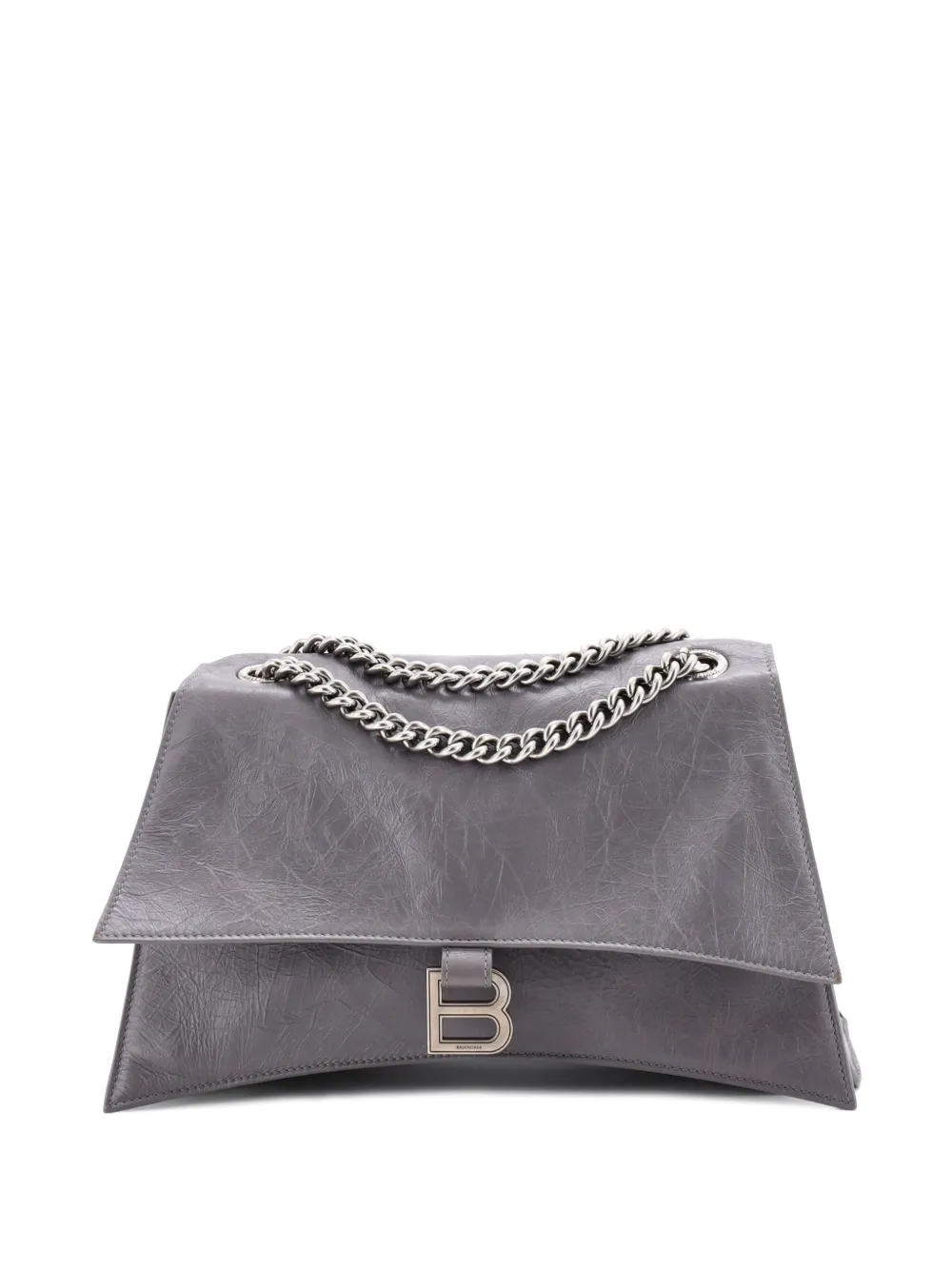 Balenciaga Pre-Owned Mittelgroße Crush Chain Flap Bag Schultertasche - Grau