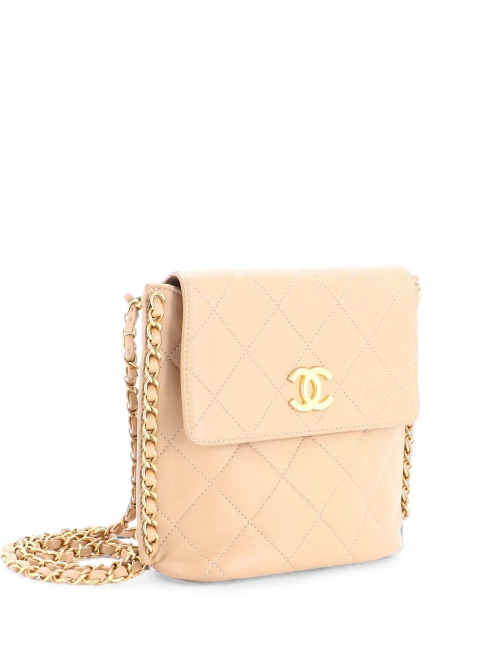 CHANEL Pre-Owned Chain Flap Quilted Calfskin Small hobo bag - Toni neutri