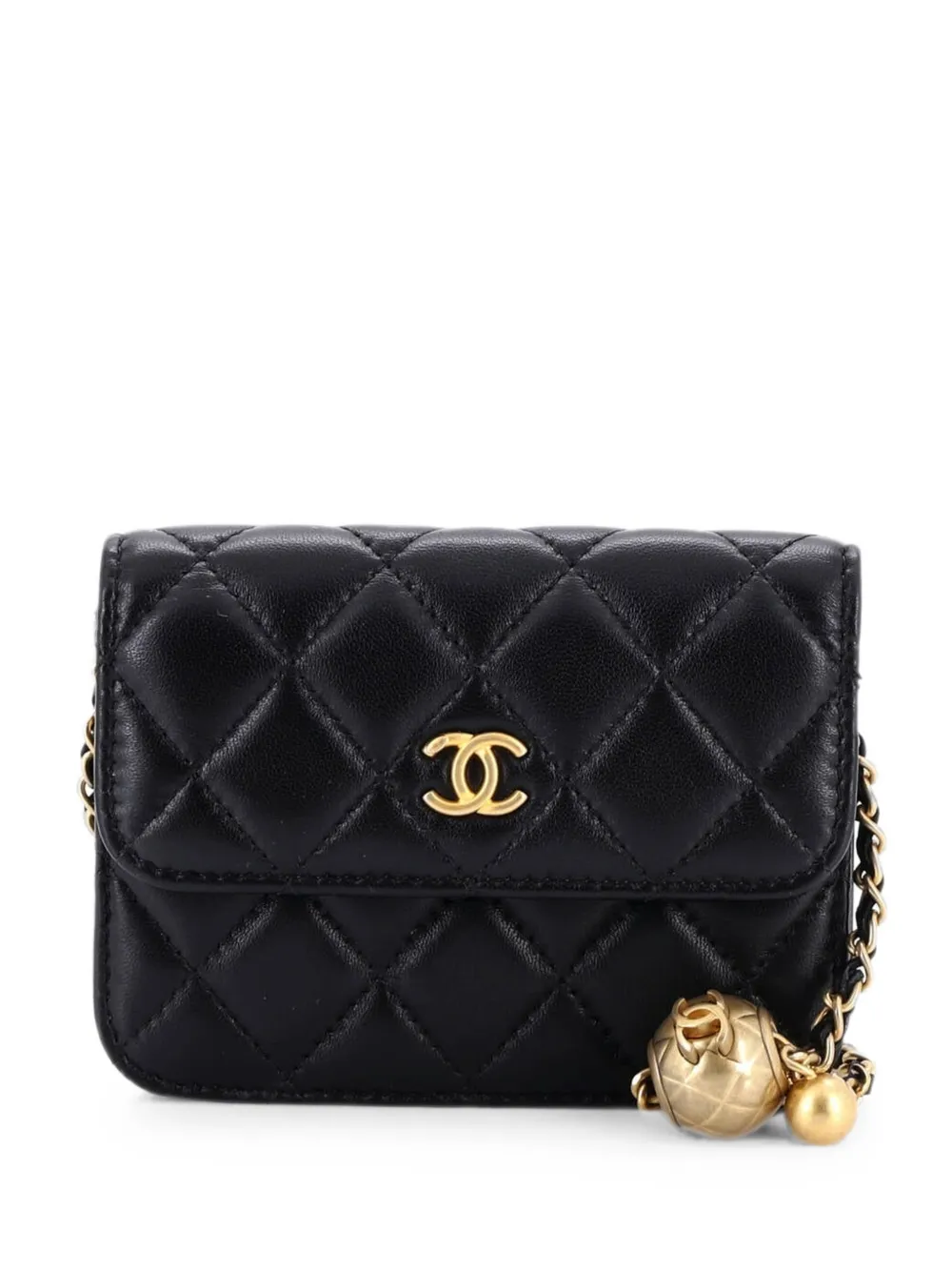 CHANEL Pre-Owned Mini Pearl Crush Clutch mit Kettensteppung - Schwarz