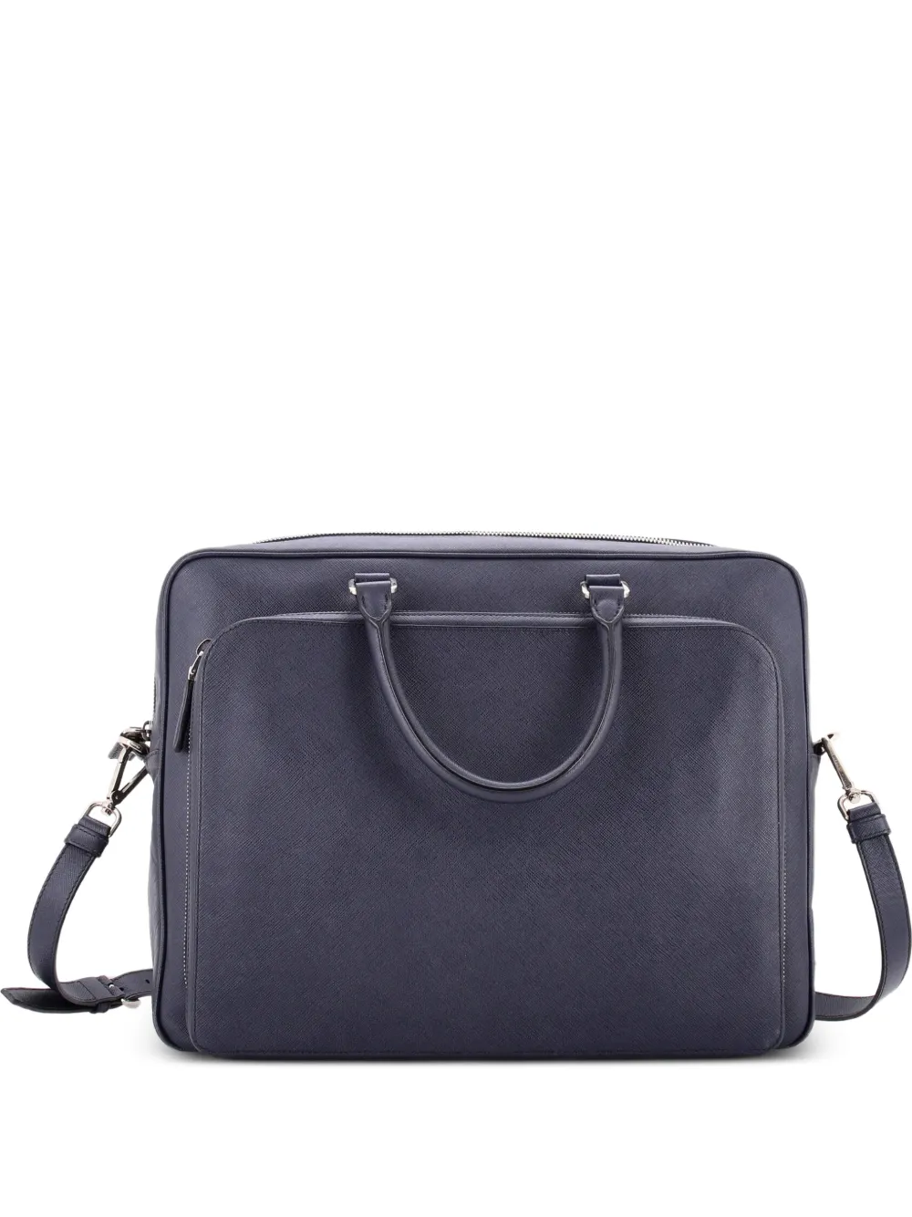 Prada Pre-Owned Convertible Travel Aktentasche aus Saffiano-Leder - Blau