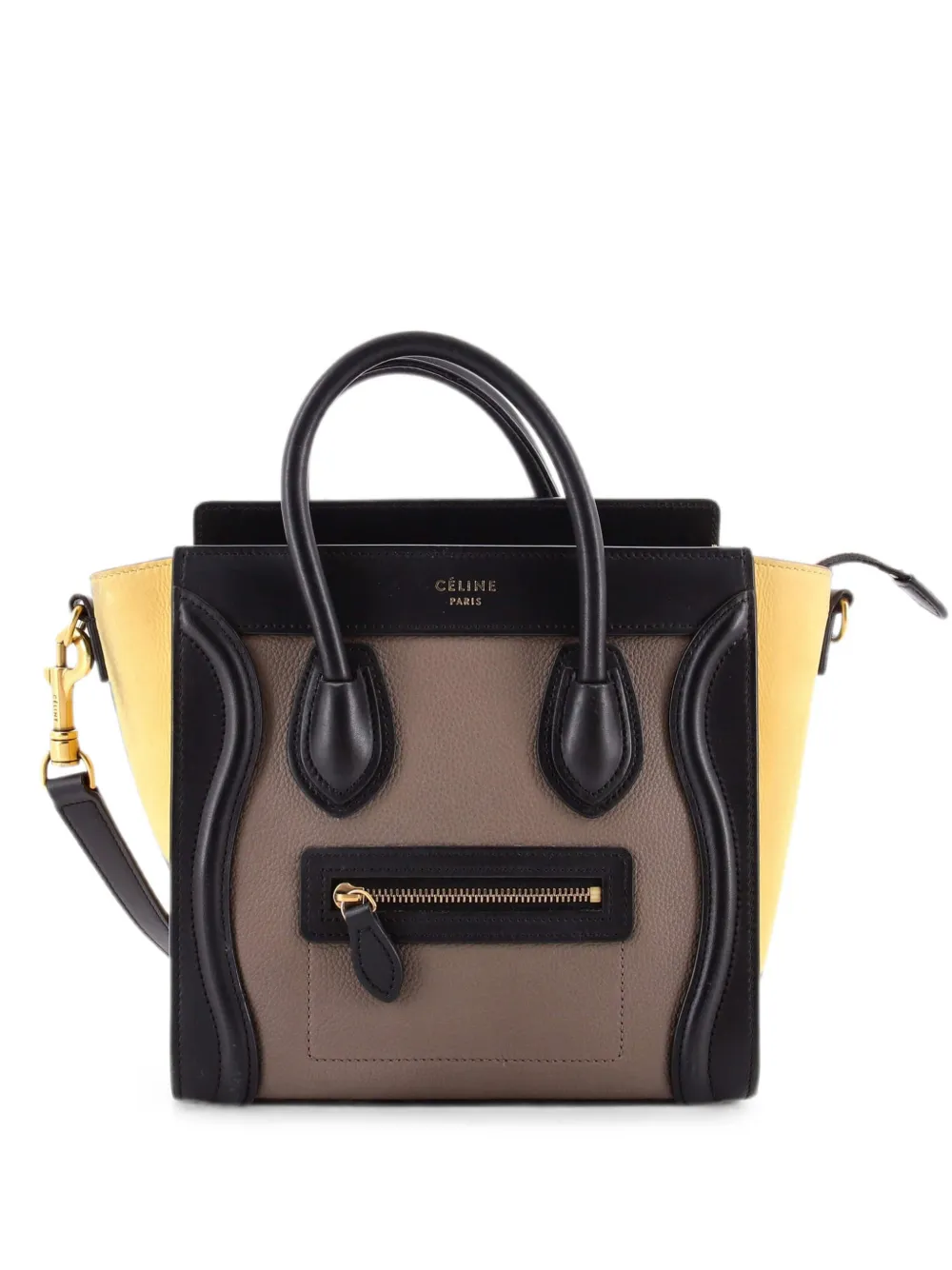 Celine Pre-Owned Tricolor Luggage Bag Leather Nano crossbody bag - Nero
