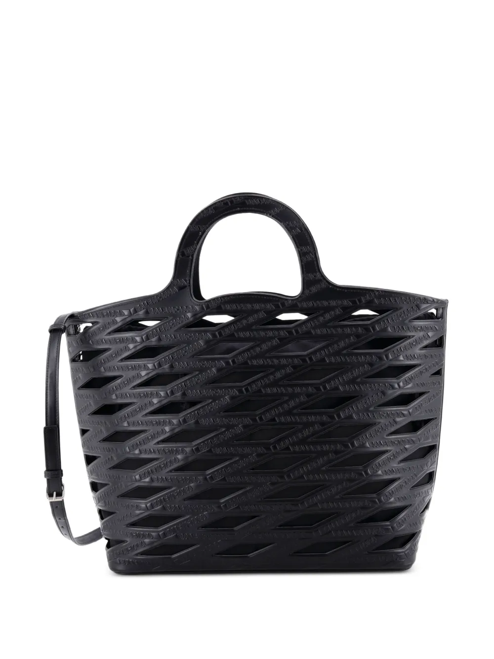 Balenciaga Pre-Owned Großer Neo Baske Cut-Out Tote Bag mit Prägung - Schwarz