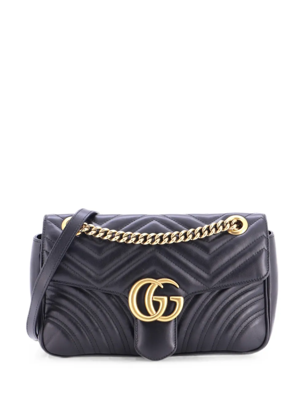 Gucci Pre-Owned GG Marmont Flap Bag Matelasse Leather Small crossbody bag - Nero