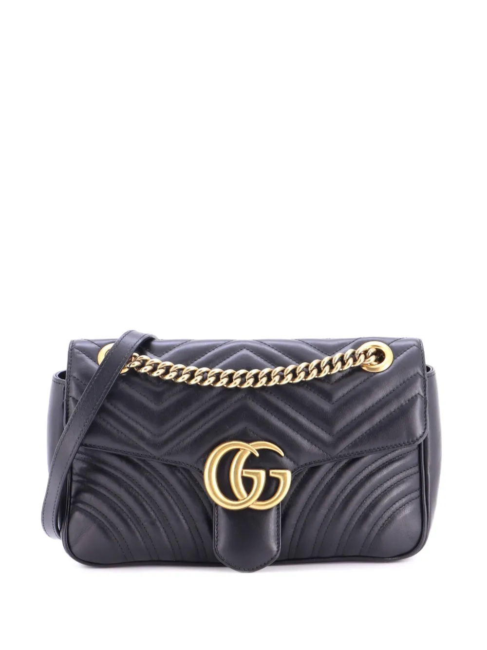 Gucci Pre-Owned Kleine GG Marmont Matelasse Umhängetasche - Schwarz