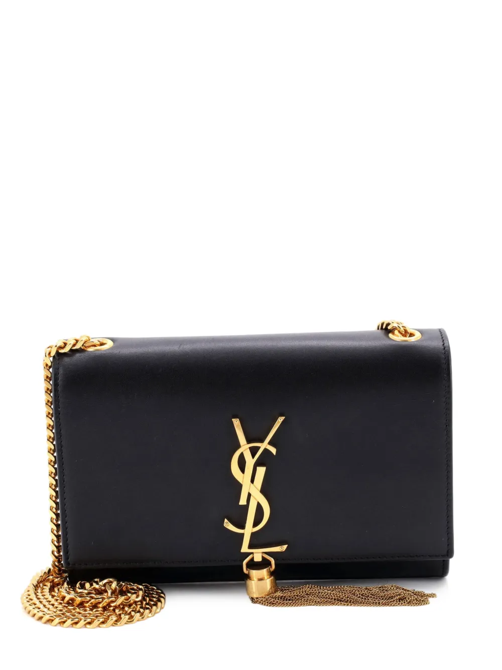Saint Laurent Pre-Owned Classic Monogram Tassel Leather Small crossbody bag - Black