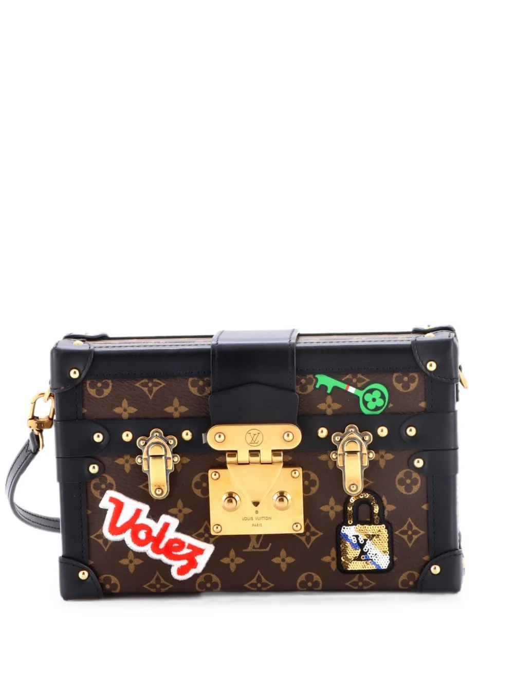Louis Vuitton Pre-Owned Petite Malle Handbag Limited Edition Patches Monogram Canvas crossbody bag - Marrone