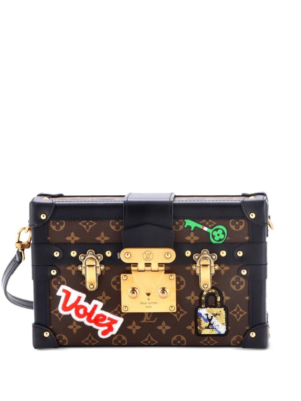 Louis Vuitton Pre-Owned Petite Malle Handbag Limited Edition Patches Monogram Canvas crossbody bag - Brown