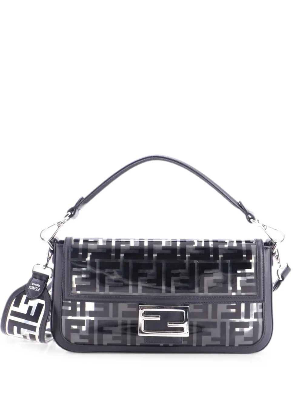 Fendi Pre-Owned Baguette NM Bag Zucca PU Medium shoulder bag - Nero