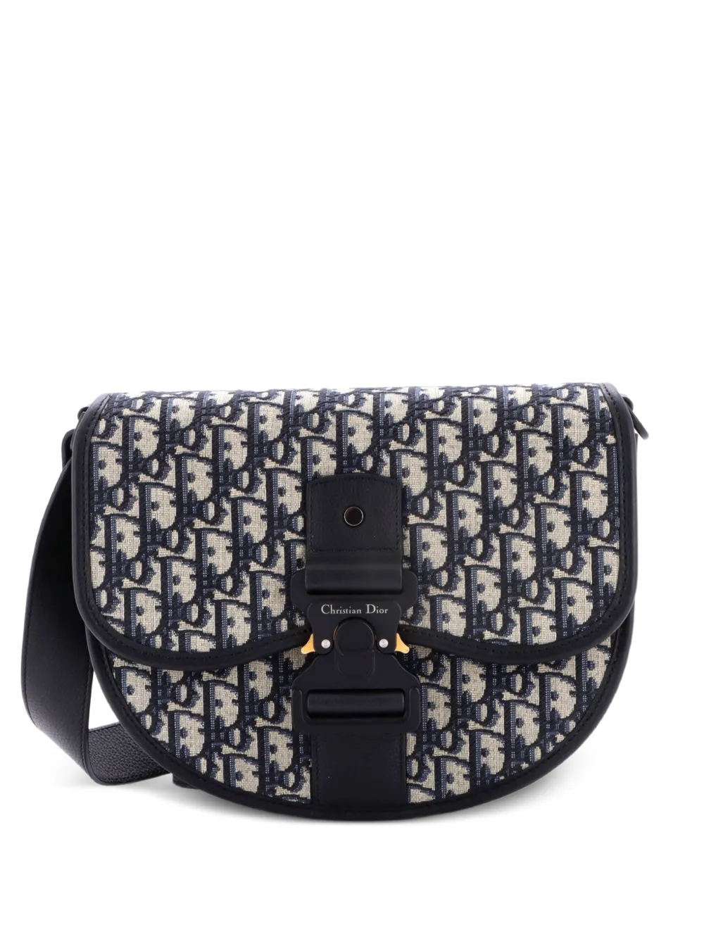 Christian Dior Pre-Owned Mittelgroße Gallop Flap Kuriertasche aus Oblique-Canvas - Blau