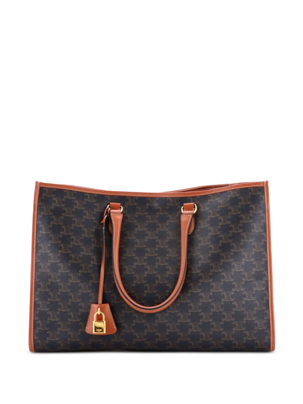 Celine Pre-Owned Borsa tote Horizontal Cabas in tela cerata Triomphe - Marrone