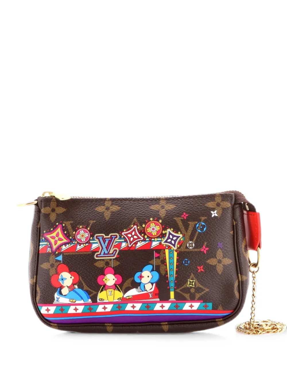 Louis Vuitton Pre-Owned Pochette Accessoires Limited Edition Vivienne Xmas Monogram Canvas Mini clutch bag - Marrone