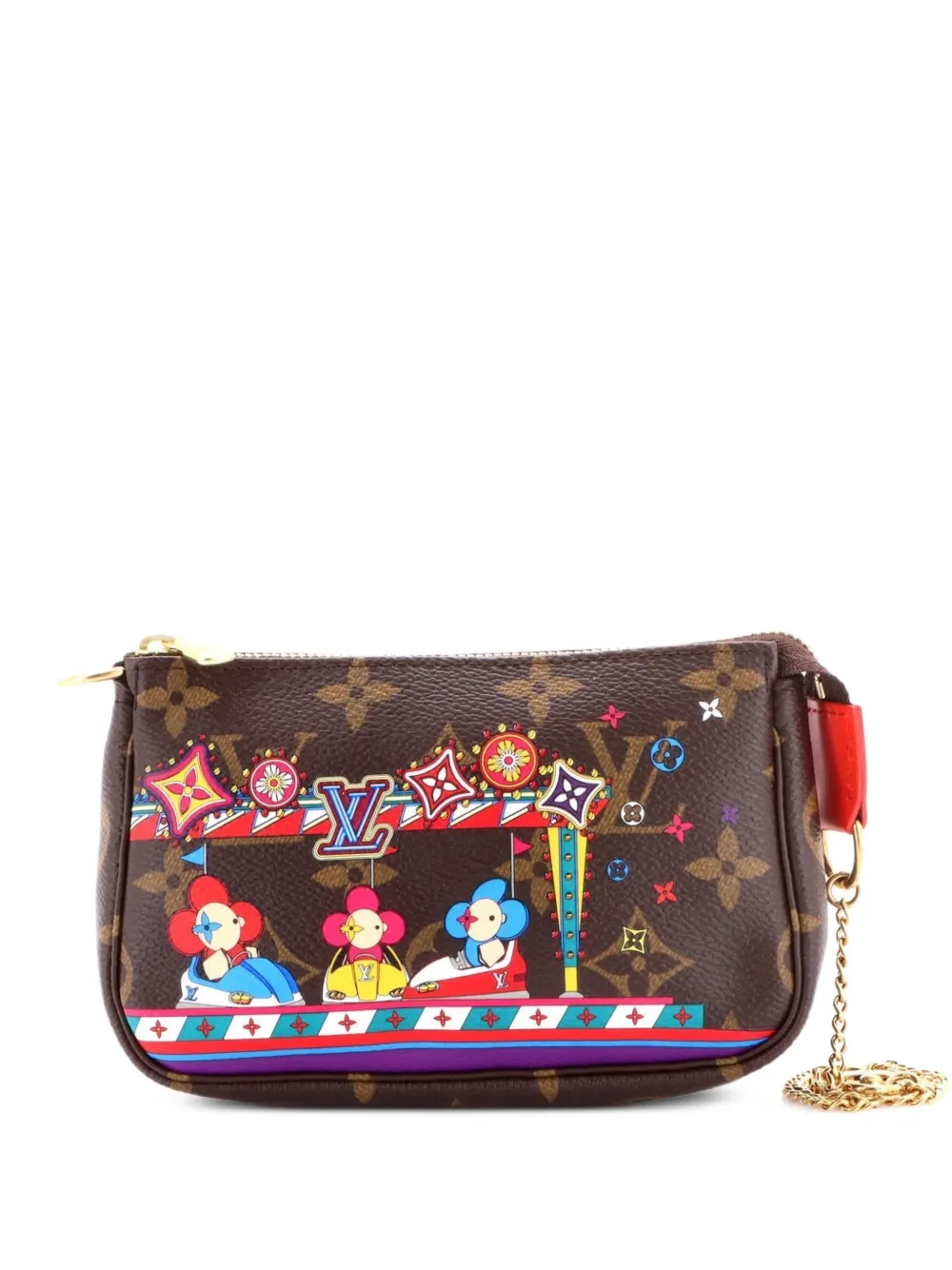 Louis Vuitton Pre-Owned Pochette Accessoires Limited Edition Vivienne Xmas Monogram Canvas Mini clutch bag - Marrone