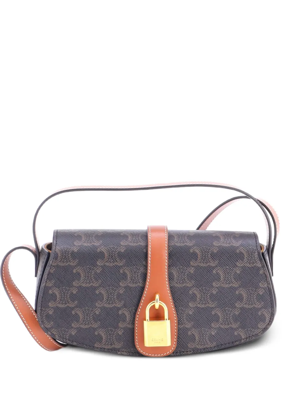 Celine Pre-Owned Tabou Clutch with Strap Triomphe Coated Canvas shoulder bag - Brown