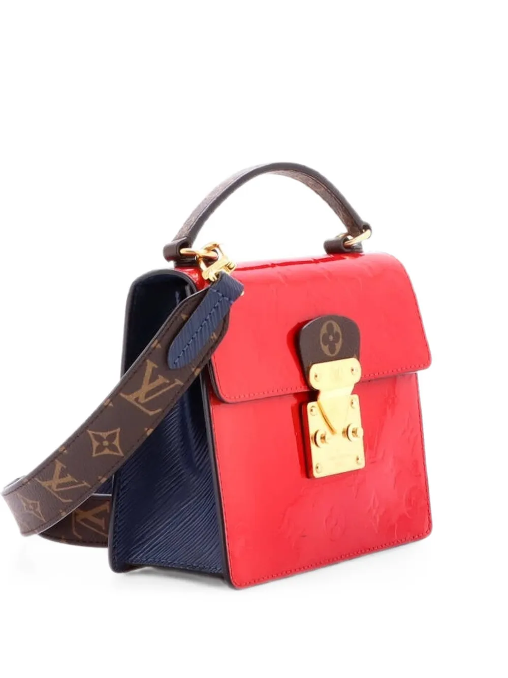 Louis Vuitton Pre-Owned Spring Street NM Handbag Monogram Vernis with Monogram Canvas and Epi Leather shoulder bag - Blu