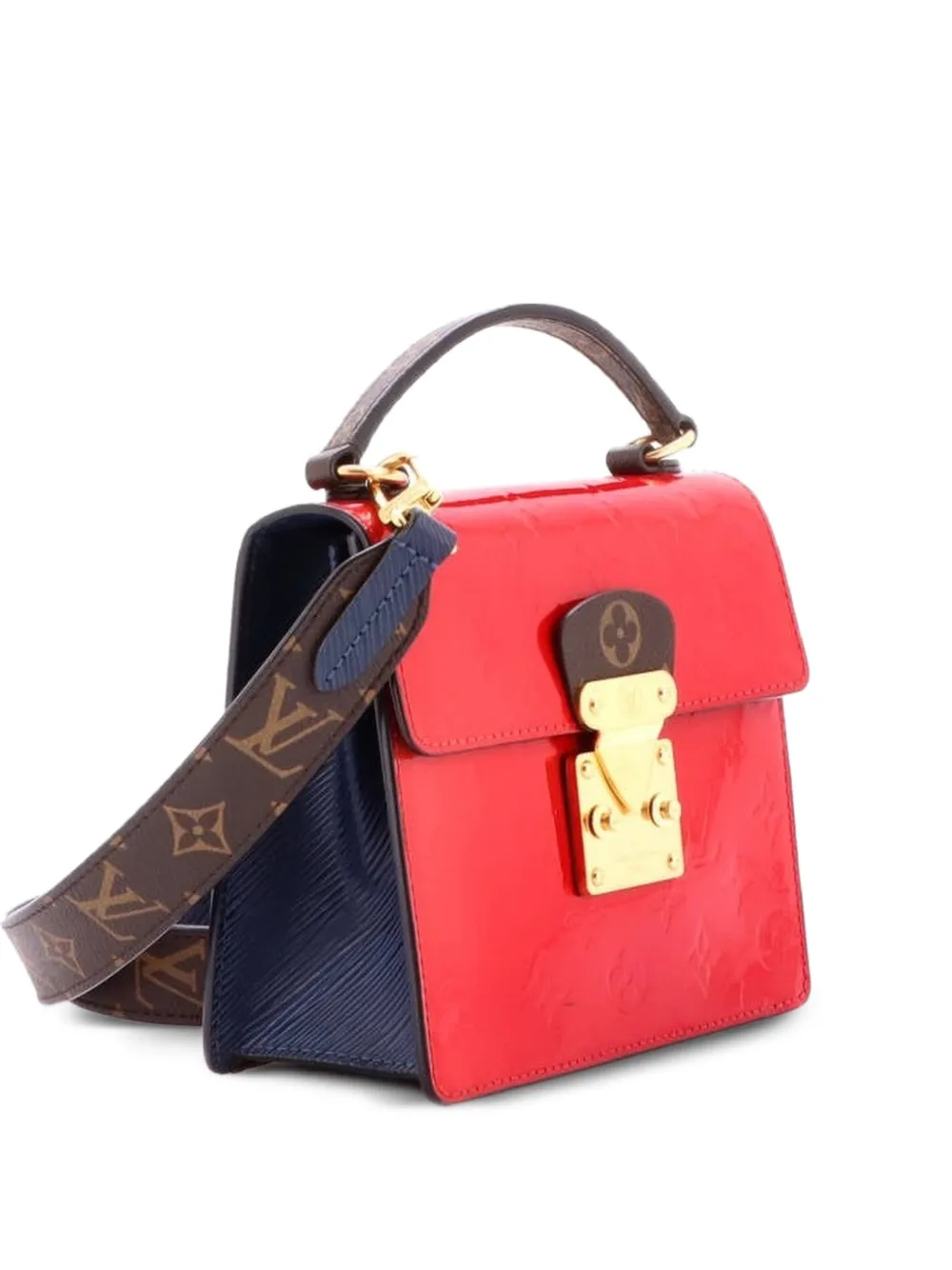 Louis Vuitton Pre-Owned Spring Street NM Handbag Monogram Vernis with Monogram Canvas and Epi Leather shoulder bag - Blu