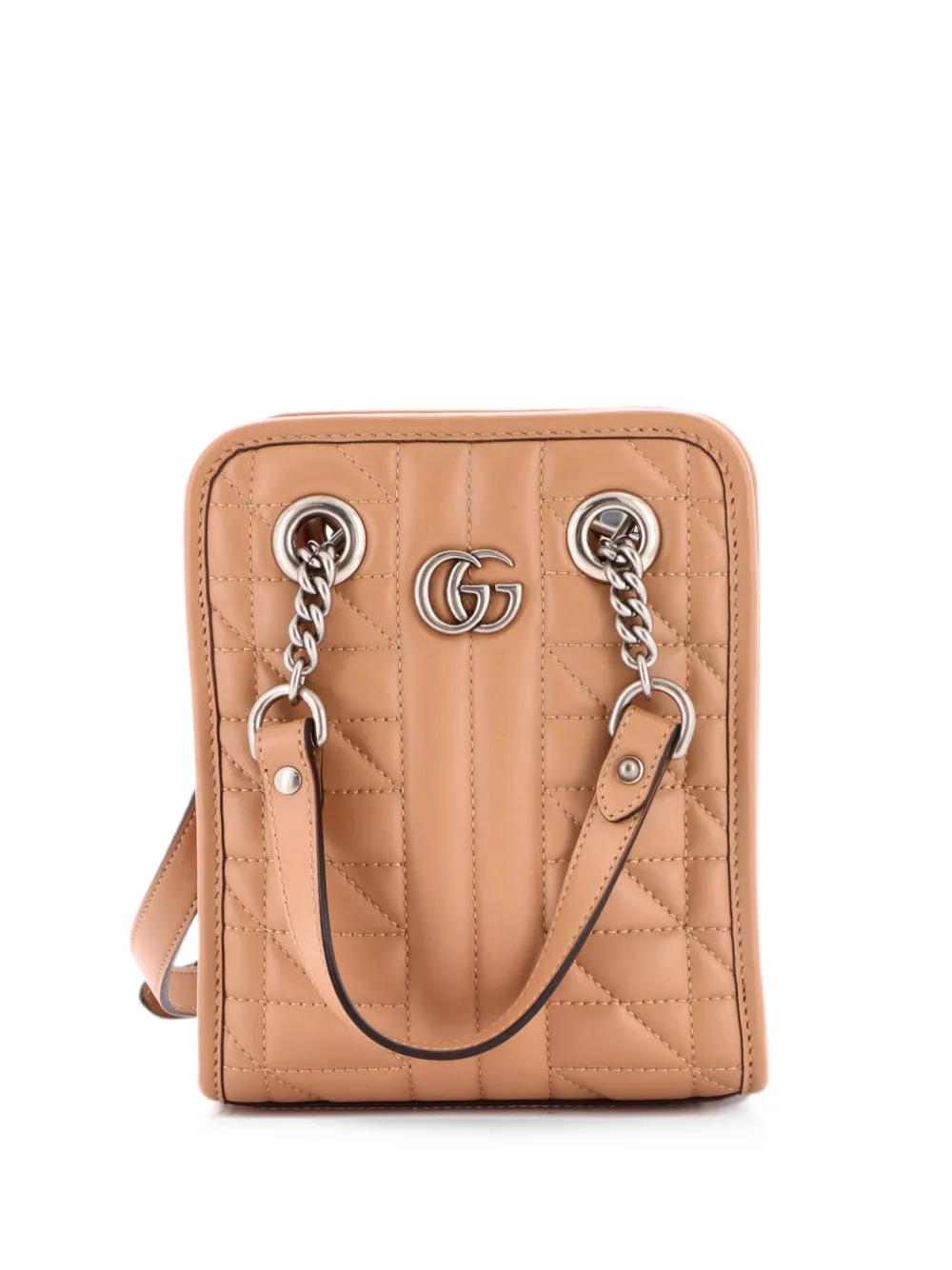 Gucci Pre-Owned Borsa a tracolla GG Marmont mini in pelle matelassè con manico - Toni neutri