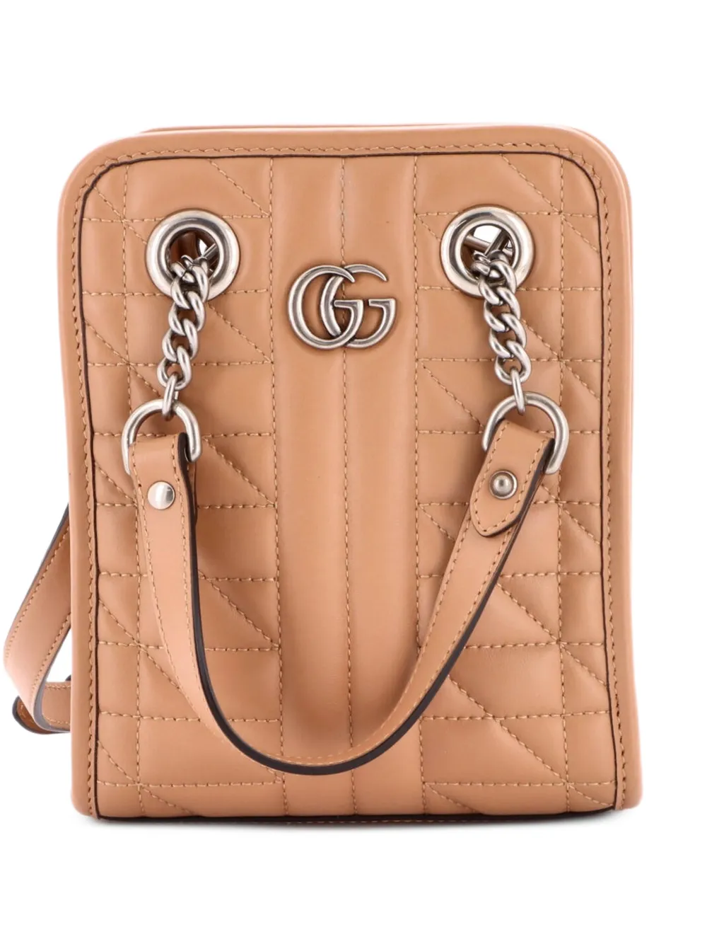 Gucci Pre-Owned Borsa a tracolla GG Marmont mini in pelle matelassè con manico - Toni neutri