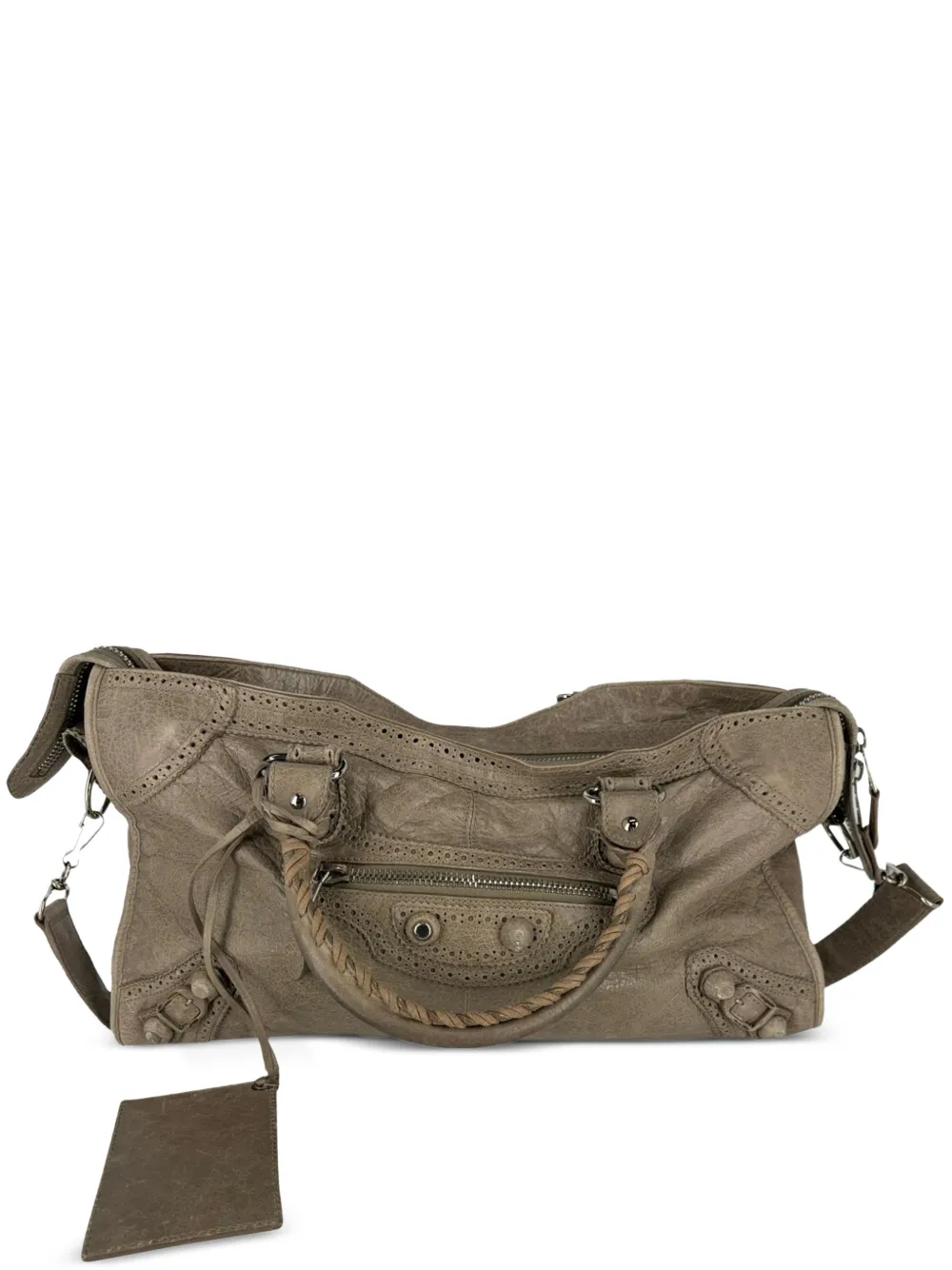Balenciaga Pre-Owned Motocross Covered Brogues City handbag - Braun