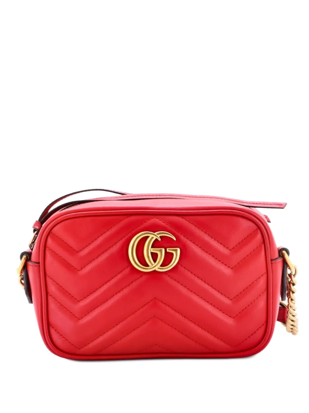 Gucci Pre-Owned Borsa a tracolla GG Marmont mini in pelle matelassé - Rosso