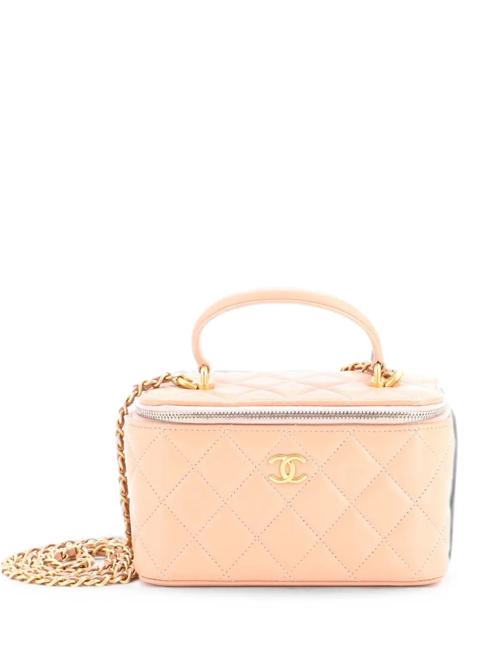 CHANEL Pre-Owned Classic Top Handle Vanity Case with Chain Quilted Lambskin Small crossbody bag - Toni neutri