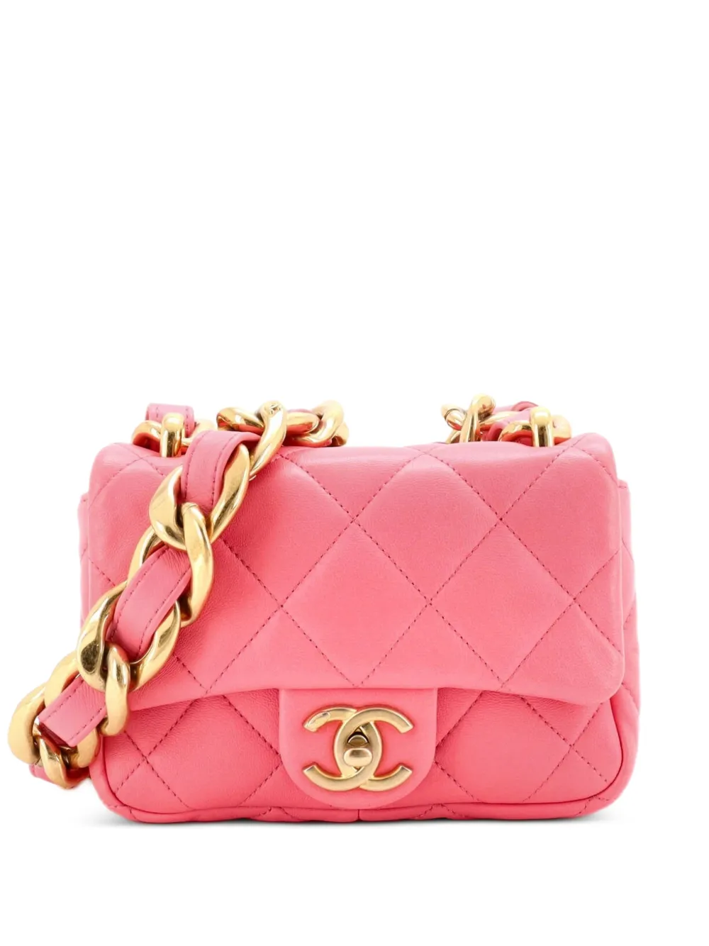 CHANEL Pre-Owned Funky Town Flap Bag Quilted Lambskin Mini shoulder bag - Pink