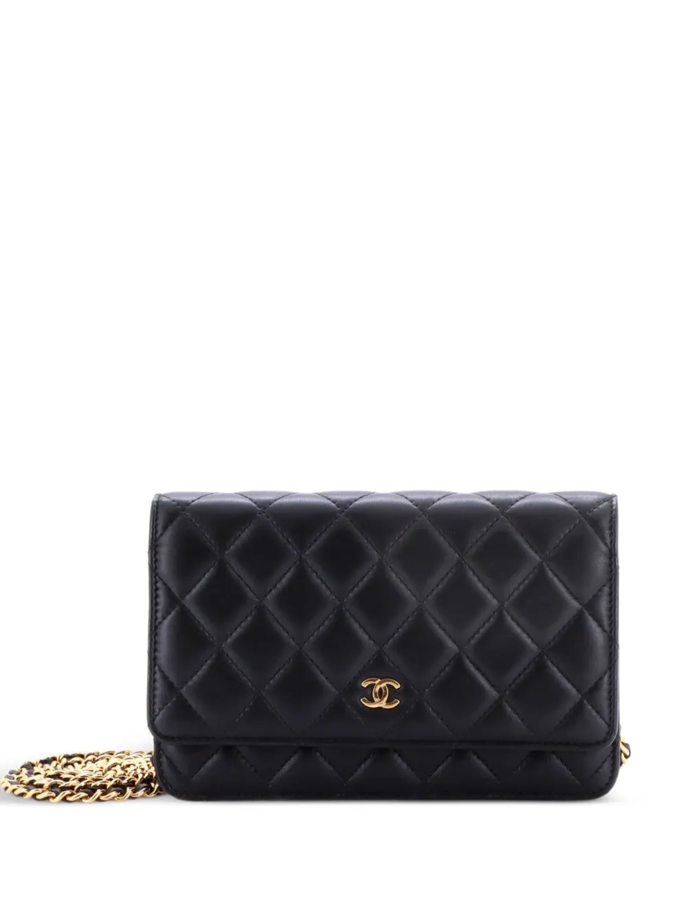 CHANEL Pre-Owned Wallet on Chain Quilted Lambskin crossbody bag - Black