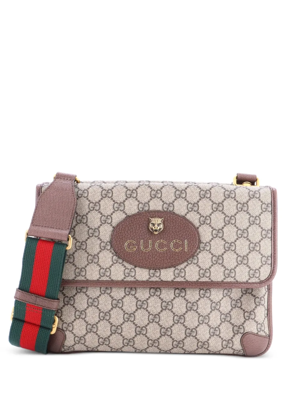 Gucci Pre-Owned Borsa a tracolla Neo Vintage media in tela cerata GG con battente - Marrone