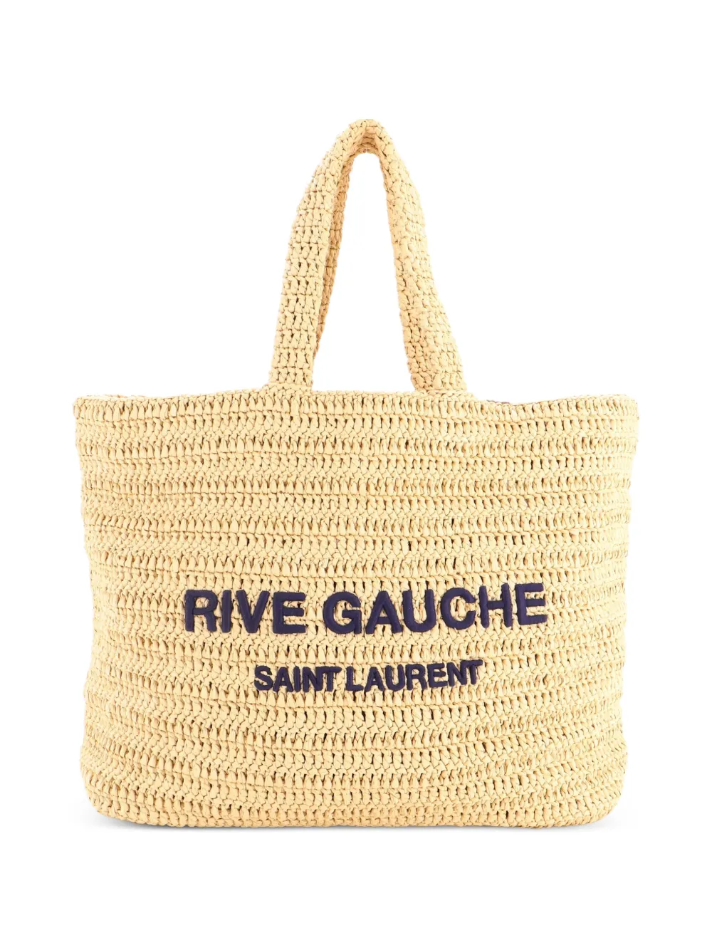 Saint Laurent Pre-Owned Borsa tote Rive Gauche Supple in rafia - Toni neutri