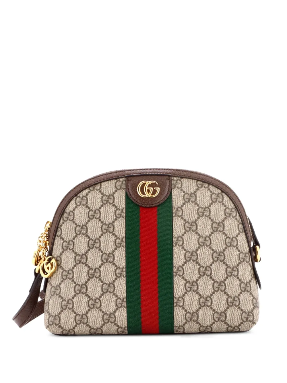 Gucci Pre-Owned Kleine Ophidia Dome GG Schultertasche aus Canvas - Braun