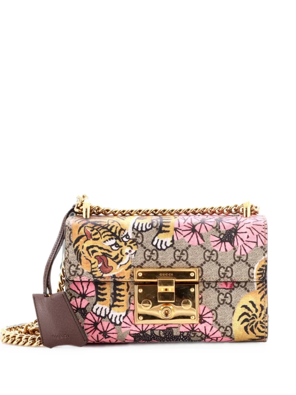 Gucci Pre-Owned Borsa a spalla Padlock piccola in tela cerata GG con stampa - Marrone