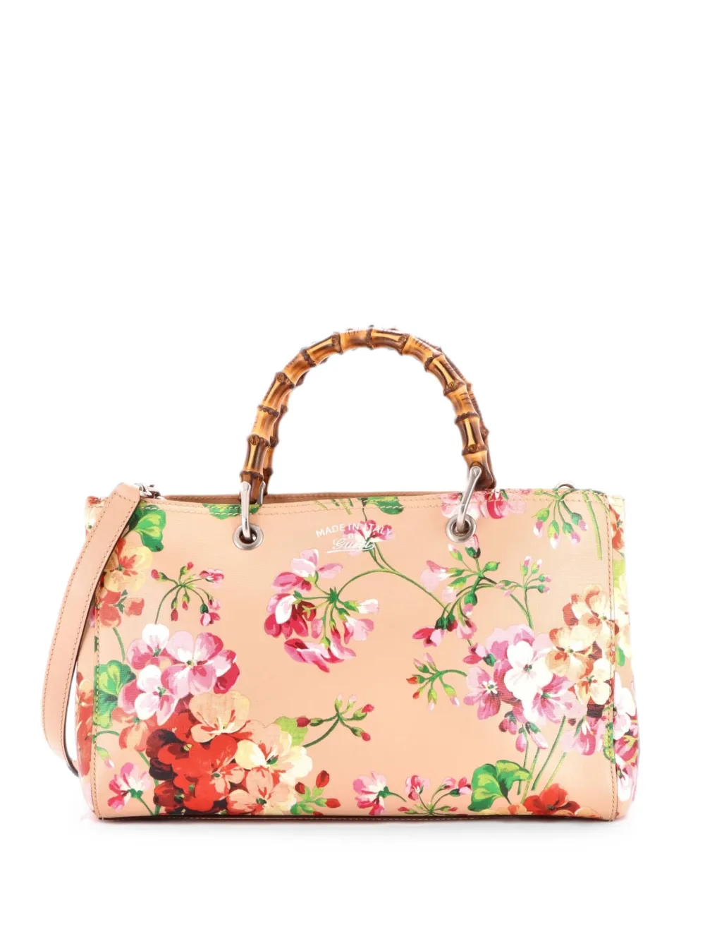 Gucci Pre-Owned Borsa tote Bamboo media in pelle con stampa - Rosa