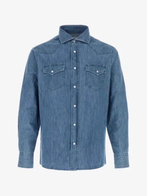 Brunello Cucinelli Western-style press-stud shirt