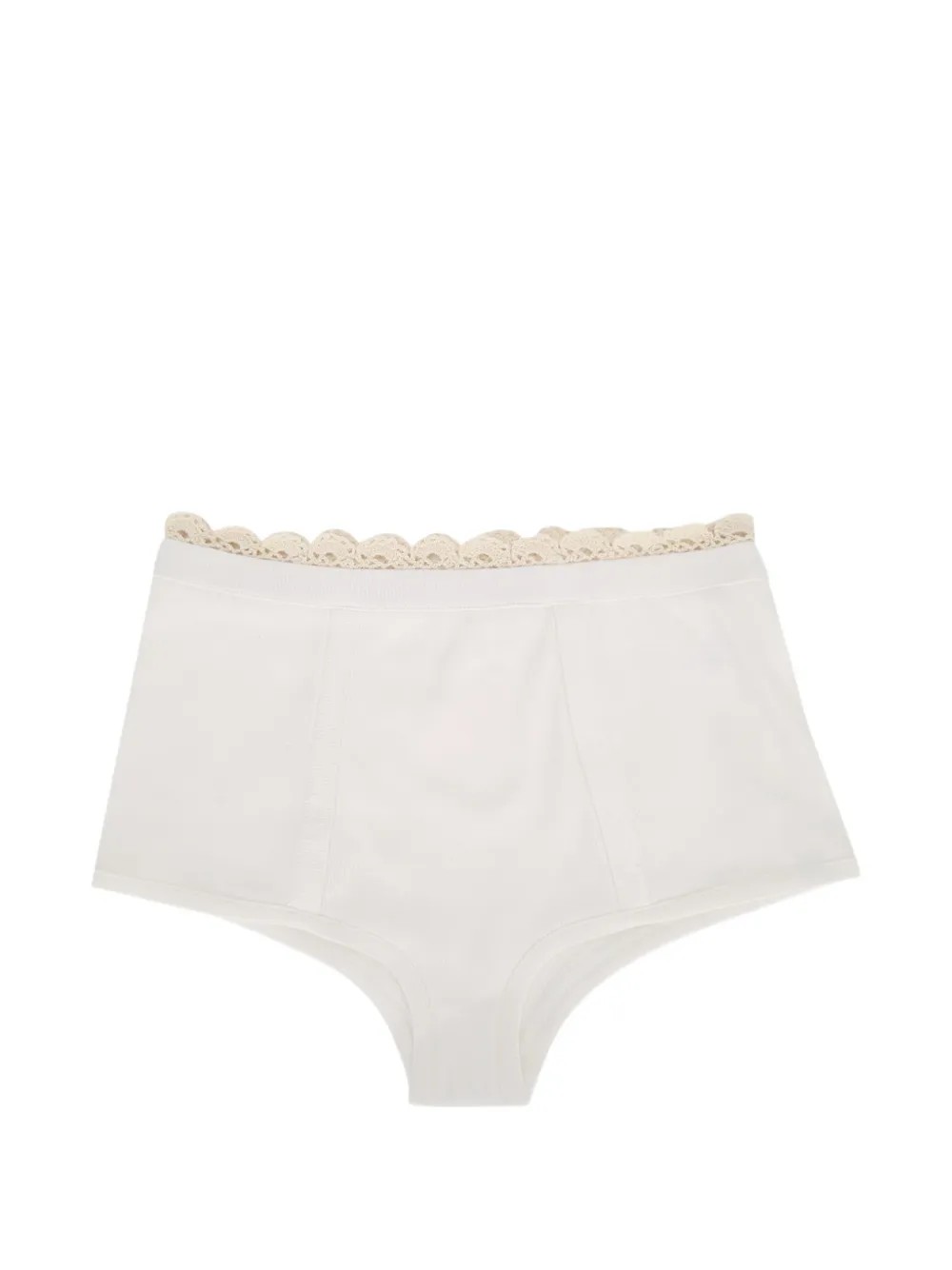 Magda Butrym ribbed scalloped-trim shorts - Bianco
