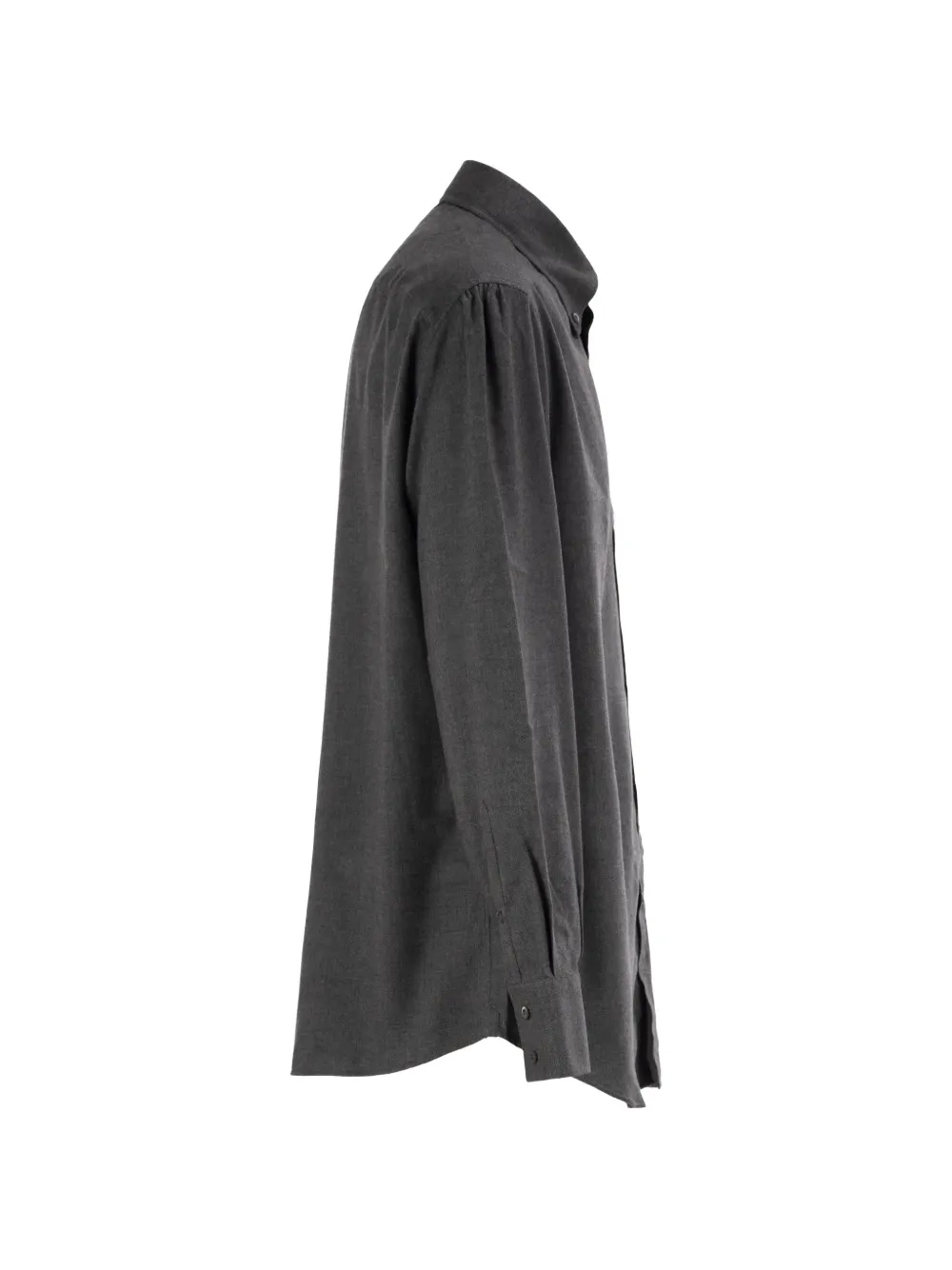 Brunello Cucinelli Button-down overhemd met omgekeerde plooien Grijs