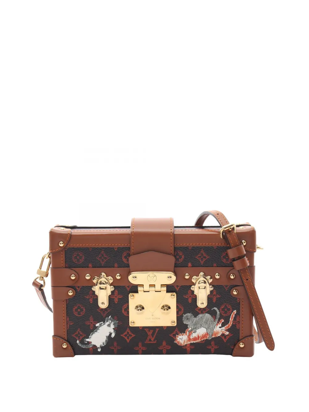 Louis Vuitton Pre-Owned 2018-2019 Grace Coddington Catogram Petite Malle crossbody bag - Marrone
