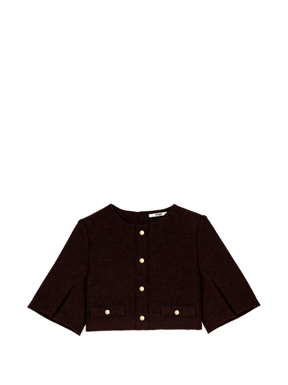 Maje Mini-jurk met kettingriem en korte mouwen Bruin