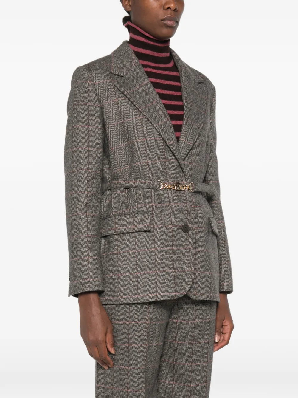 Maje Blazer met ceintuur Grijs