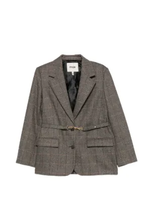 SANDRO ビジュートリム チェックジャケット | グレー | FARFETCH JP