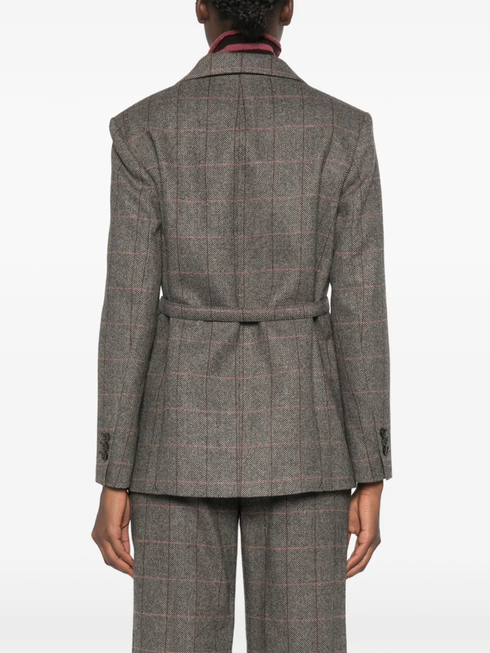 Maje Blazer met ceintuur Grijs